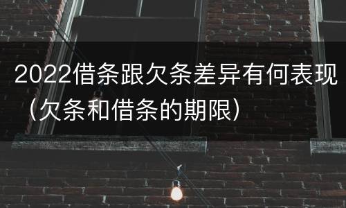 2022借条跟欠条差异有何表现（欠条和借条的期限）