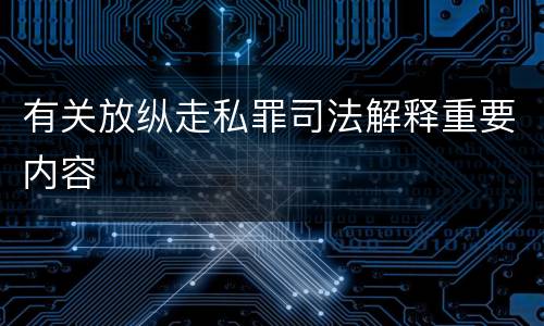 有关放纵走私罪司法解释重要内容