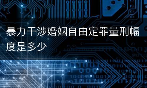 暴力干涉婚姻自由定罪量刑幅度是多少