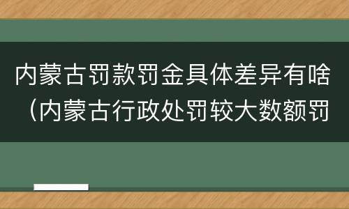 内蒙古罚款罚金具体差异有啥（内蒙古行政处罚较大数额罚款标准）