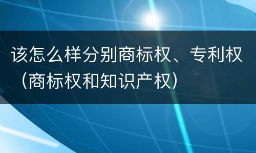 该怎么样分别商标权、专利权（商标权和知识产权）