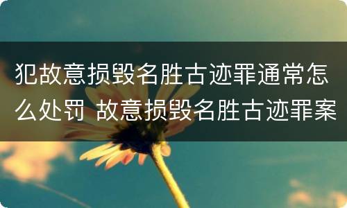 犯故意损毁名胜古迹罪通常怎么处罚 故意损毁名胜古迹罪案例