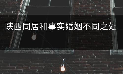 陕西同居和事实婚姻不同之处