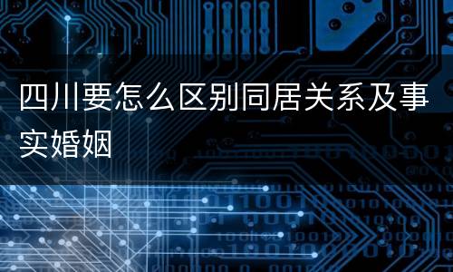 四川要怎么区别同居关系及事实婚姻