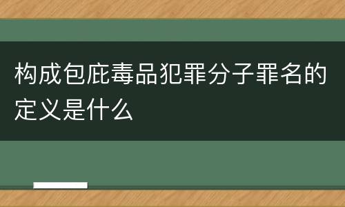 构成包庇毒品犯罪分子罪名的定义是什么