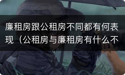 廉租房跟公租房不同都有何表现（公租房与廉租房有什么不同）