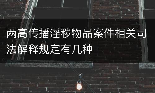 两高传播淫秽物品案件相关司法解释规定有几种