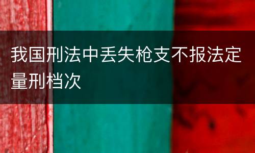 我国刑法中丢失枪支不报法定量刑档次
