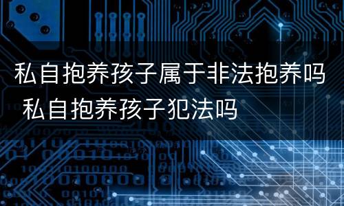 私自抱养孩子属于非法抱养吗 私自抱养孩子犯法吗