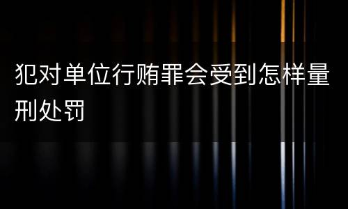 犯对单位行贿罪会受到怎样量刑处罚
