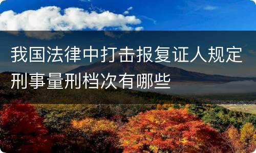 我国法律中打击报复证人规定刑事量刑档次有哪些