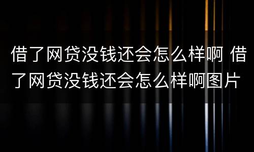 借了网贷没钱还会怎么样啊 借了网贷没钱还会怎么样啊图片