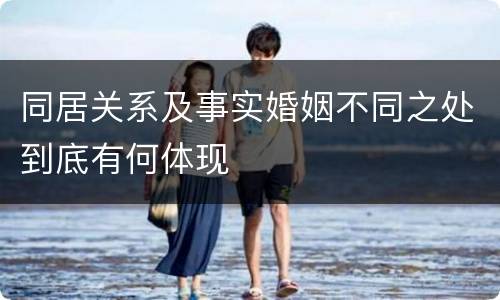 同居关系及事实婚姻不同之处到底有何体现