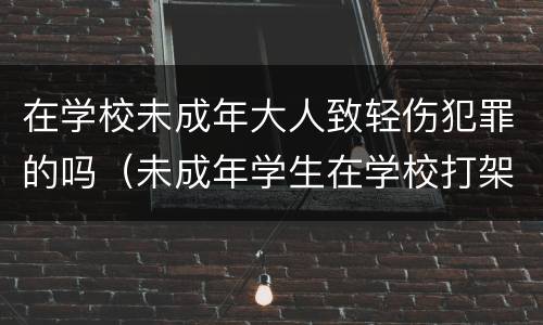 在学校未成年大人致轻伤犯罪的吗（未成年学生在学校打架学校有责任吗）
