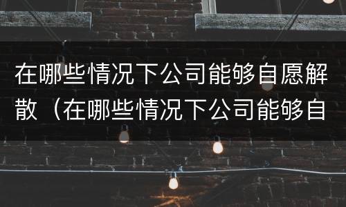 在哪些情况下公司能够自愿解散（在哪些情况下公司能够自愿解散社保）