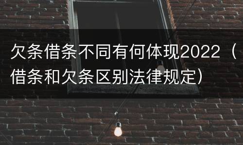 欠条借条不同有何体现2022（借条和欠条区别法律规定）