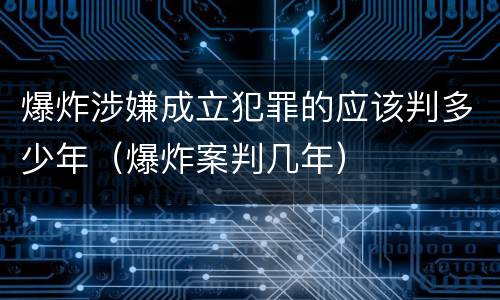 爆炸涉嫌成立犯罪的应该判多少年（爆炸案判几年）