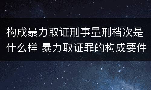 构成暴力取证刑事量刑档次是什么样 暴力取证罪的构成要件