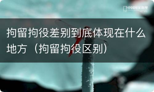 拘留拘役差别到底体现在什么地方（拘留拘役区别）