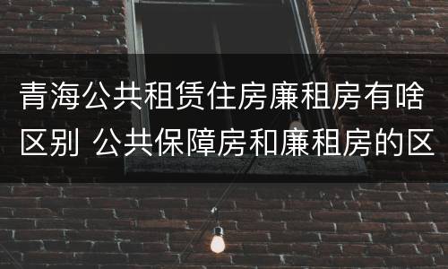 青海公共租赁住房廉租房有啥区别 公共保障房和廉租房的区别
