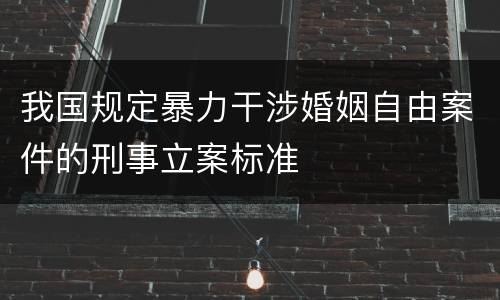 我国规定暴力干涉婚姻自由案件的刑事立案标准