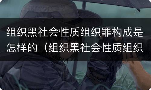 组织黑社会性质组织罪构成是怎样的（组织黑社会性质组织罪构成是怎样的罪名）