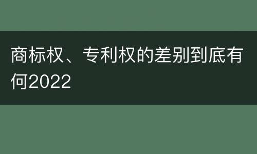 商标权、专利权的差别到底有何2022