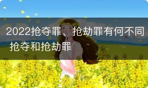 2022抢夺罪、抢劫罪有何不同 抢夺和抢劫罪