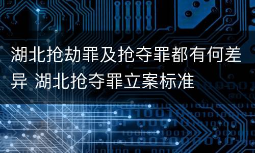 湖北抢劫罪及抢夺罪都有何差异 湖北抢夺罪立案标准