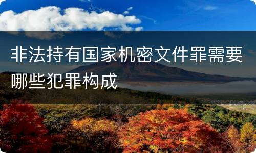 非法持有国家机密文件罪需要哪些犯罪构成