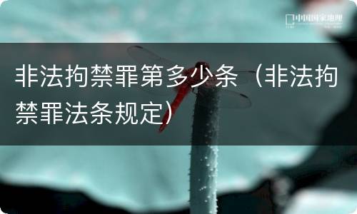 非法拘禁罪第多少条（非法拘禁罪法条规定）