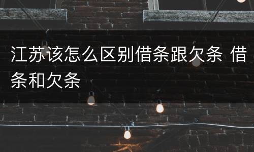 江苏该怎么区别借条跟欠条 借条和欠条