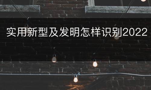 实用新型及发明怎样识别2022