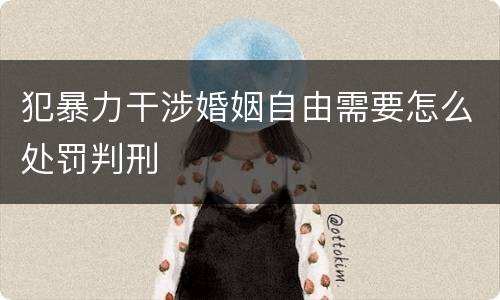 犯暴力干涉婚姻自由需要怎么处罚判刑