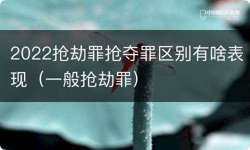 2022抢劫罪抢夺罪区别有啥表现（一般抢劫罪）