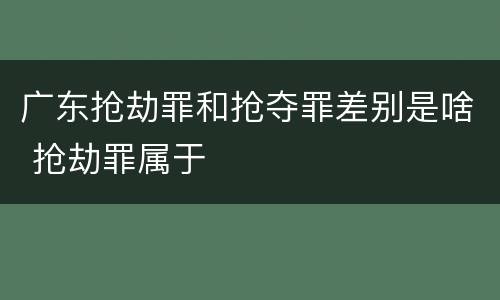 广东抢劫罪和抢夺罪差别是啥 抢劫罪属于