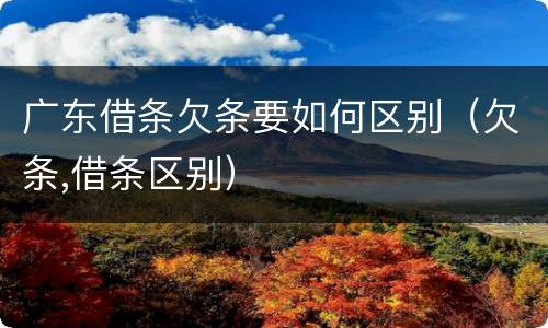 广东借条欠条要如何区别（欠条,借条区别）