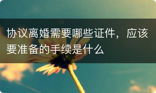 协议离婚需要哪些证件，应该要准备的手续是什么