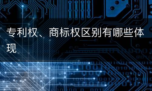 专利权、商标权区别有哪些体现