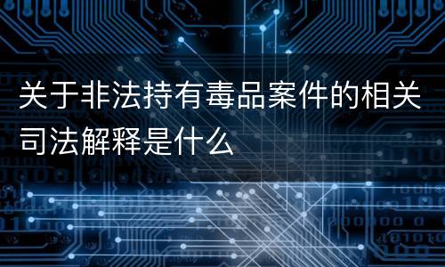 关于非法持有毒品案件的相关司法解释是什么