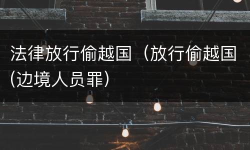 法律放行偷越国（放行偷越国(边境人员罪）