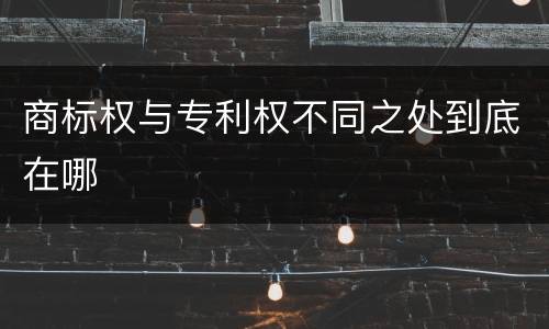 商标权与专利权不同之处到底在哪