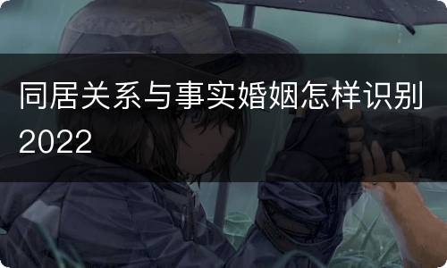 同居关系与事实婚姻怎样识别2022