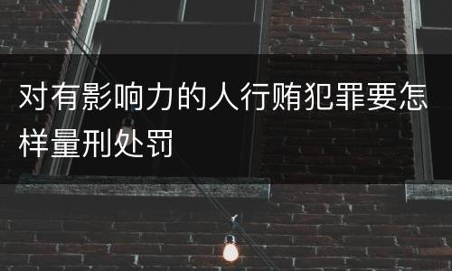 对有影响力的人行贿犯罪要怎样量刑处罚