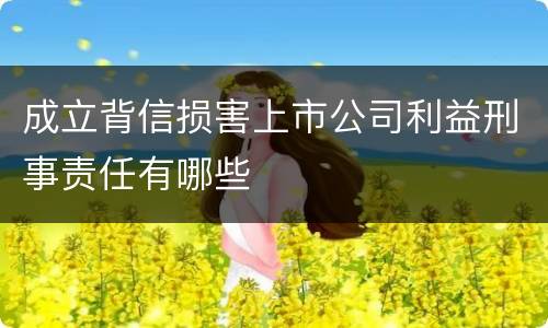 成立背信损害上市公司利益刑事责任有哪些