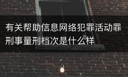 有关帮助信息网络犯罪活动罪刑事量刑档次是什么样