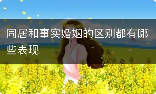 同居和事实婚姻的区别都有哪些表现
