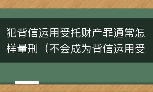 犯背信运用受托财产罪通常怎样量刑（不会成为背信运用受托财产罪的犯罪主体）