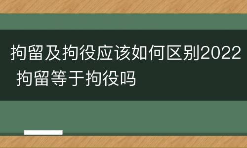 拘留及拘役应该如何区别2022 拘留等于拘役吗