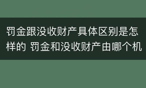 罚金跟没收财产具体区别是怎样的 罚金和没收财产由哪个机关执行